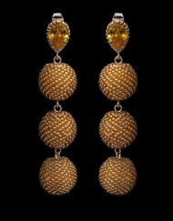 Gold Handmade Tiered Earrings