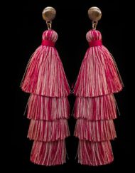 Handmade Tassel Earrings (Pink)