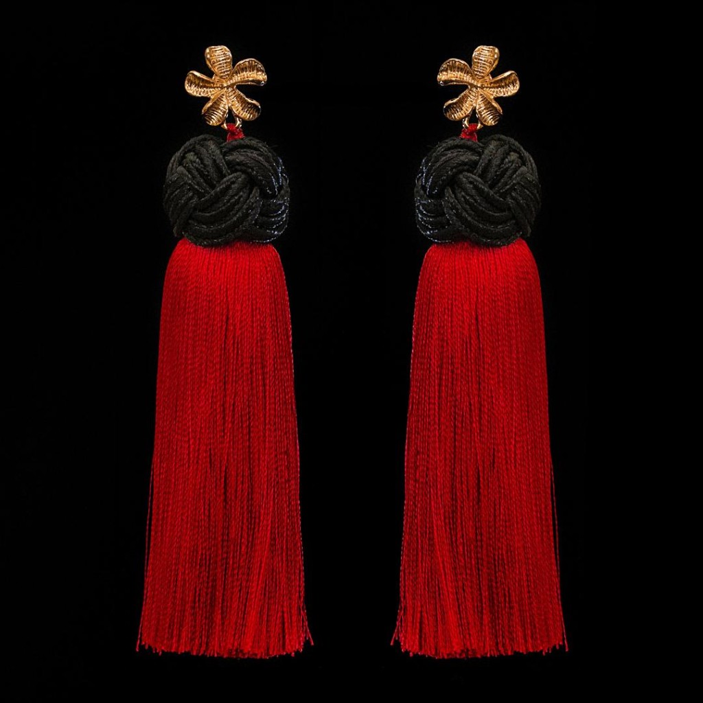 Handmade Tassel Earrings (Red)