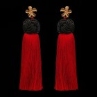 Handmade Tassel Earrings (Red)